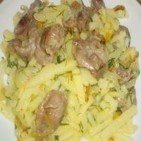 Картошка с куриными желудками рецепт