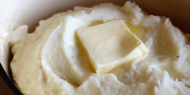 Рецепт картофельного пюре: Сливочное масло должно быть тёплым