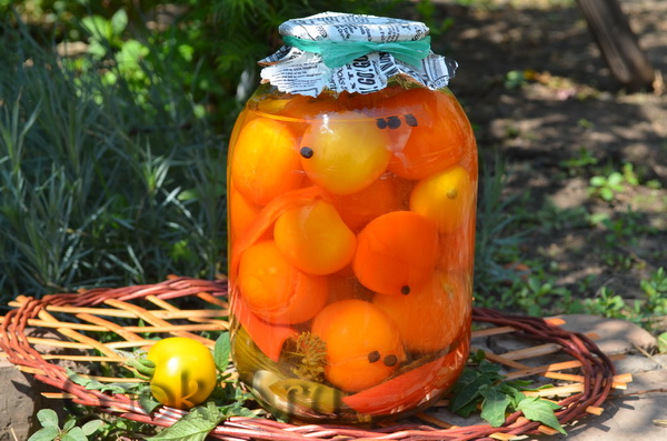 маринованные желтые помидоры на зиму рецепт с фото