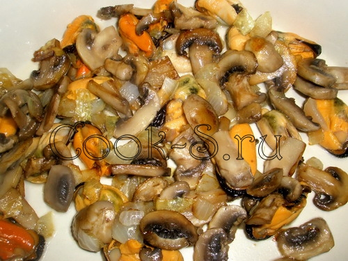 грибы с мидиями