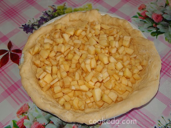 Дрожжевой пирог с яблоками-20