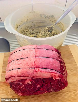 A mother has shared her incredibly simple one-pan recipe to create the ultimate roast beef with garlic herb butter in a slow cooker