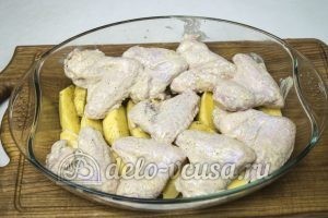 Куриные крылышки с картошкой в духовке: Выпекаем до готовности