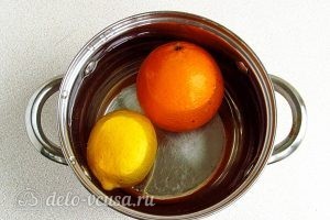 Джем из кабачков с апельсином и лимоном в мультиварке: Апельсин и лимон опустить в кипяток