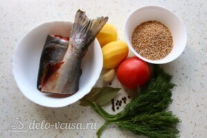 Наваристый рыбный суп с пшеничной крупой: Ингредиенты