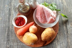 Жаркое из свинины с картошкой в мультиварке: Ингредиенты