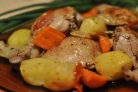 Курица с овощами в рукаве
