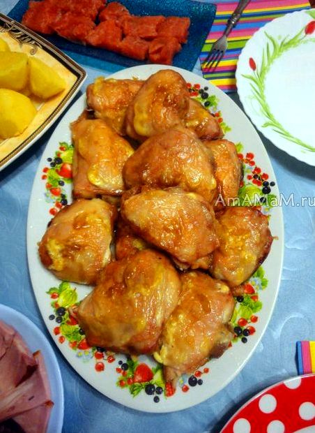 Бёдра куриные в духовке с майонезом и чесноком рецепт с фото