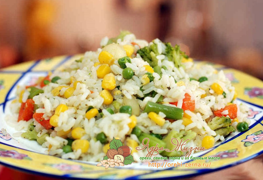 рис с овощами на пару рецепт