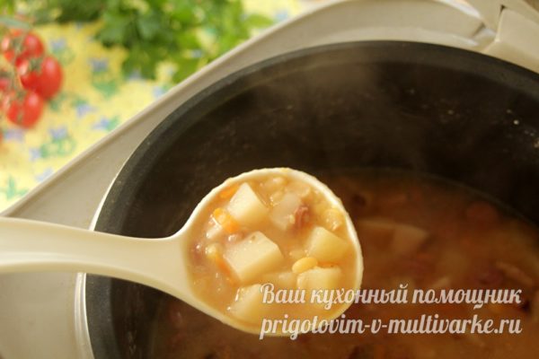 вкусный гороховый суп в мультиварке