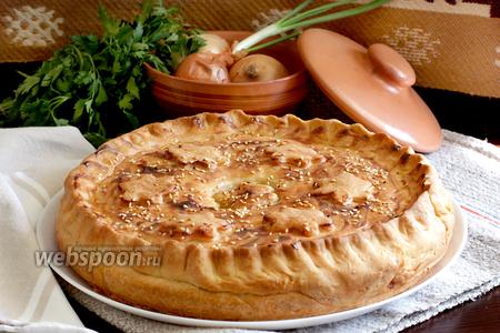 Фото рецепта Домашний пирог со свининой и картофелем