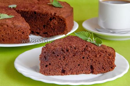 Фото рецепта Гречневый пирог с шоколадом и коньяком