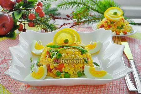Фото рецепта Тёплый салат с овощами и рисом «Краски лета»