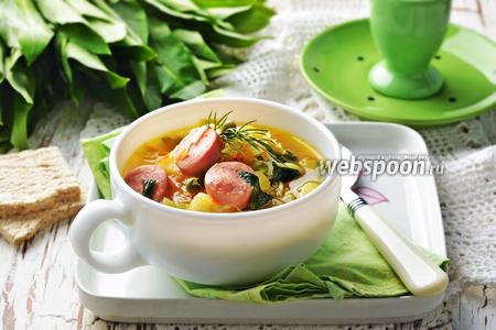 Фото рецепта Овощной суп с сосисками