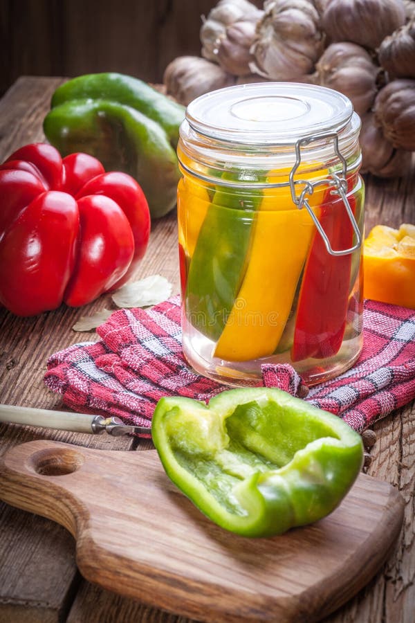 Pickled peppers. royalty free stock image