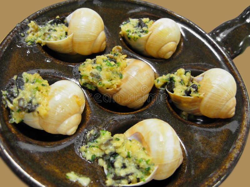 Yummy escargot cu stock photo