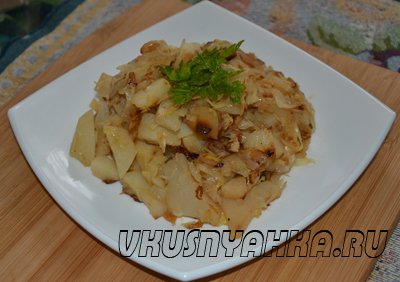просмотрено Жареный картофель с капустой в мультиварке, приготовление, шаг 5
