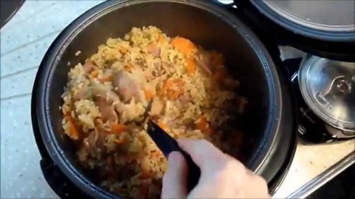 Рис с куриной печенью в мультиварке