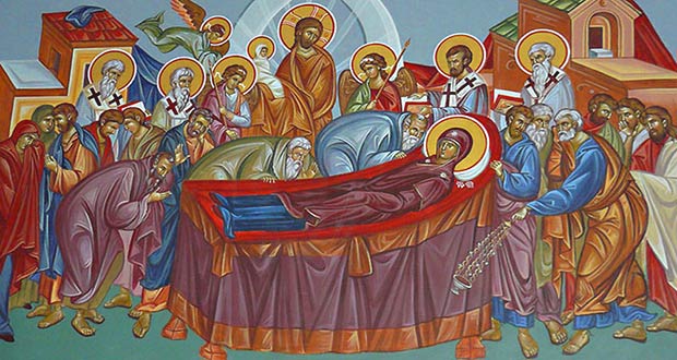 Апостолы собрались, чтобы проститься с Девой Марией