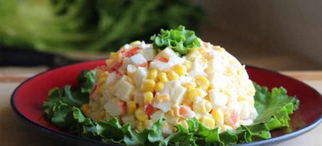 Крабовый салат - рецепт классический без риса