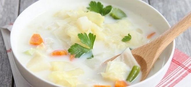 суп молочный с овощами