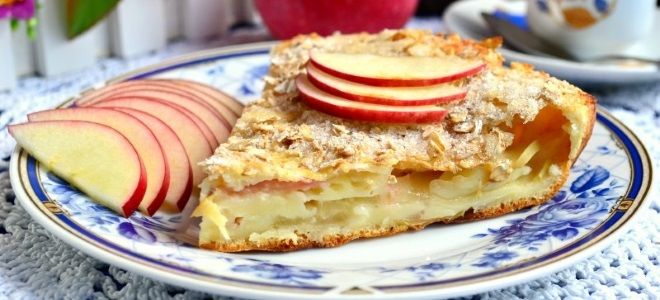 заливной пирог с яблоками