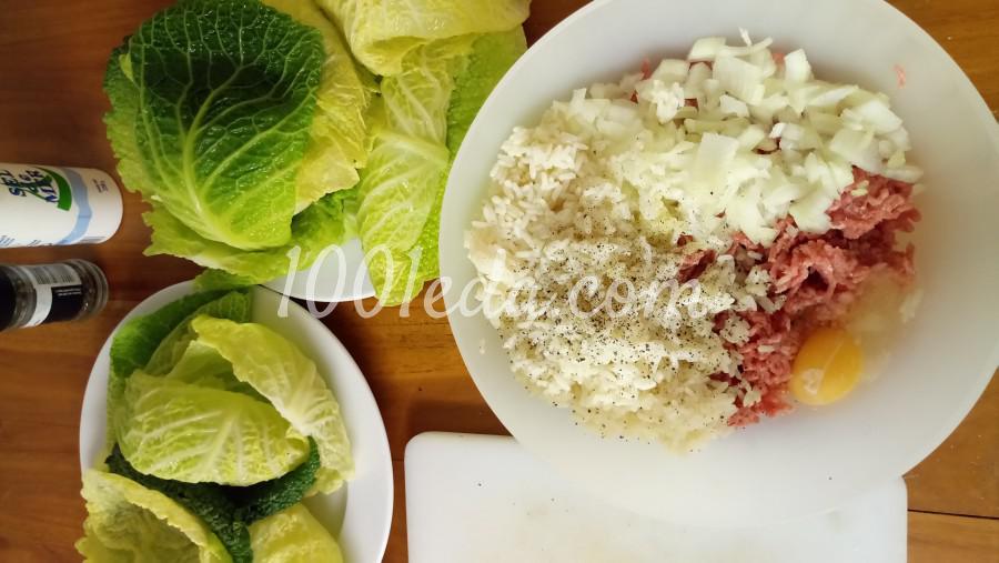 Голубцы из савойской капусты, запеченные в духовке: рецепт с пошаговым фото - Шаг №3