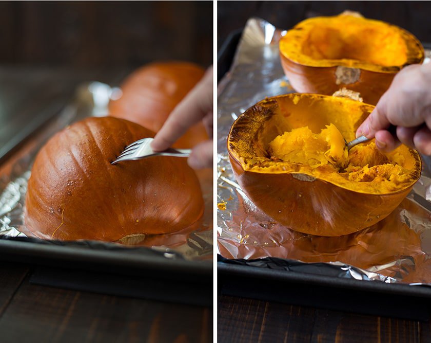 How To Make Pumpkin Puree From A Fresh Pumpkin - Removing Flesh
