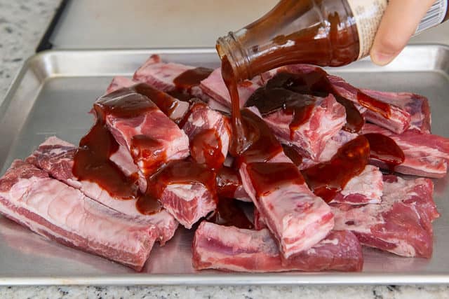 Spare Ribs In Oven - With BBQ Sauce