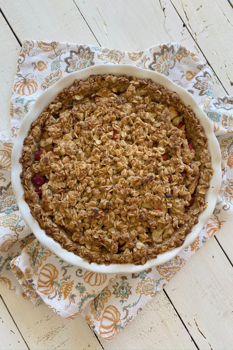 Apple Cranberry Pie with Oatmeal Cookie Crust